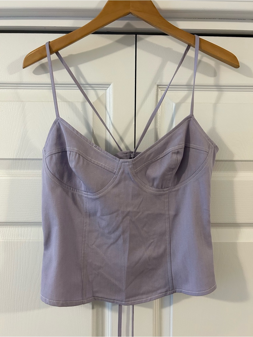 Lilac Strappy Bustier-Style Top